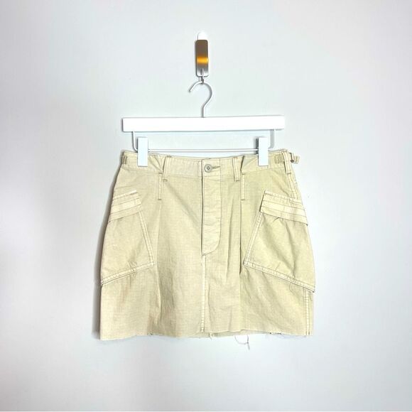 Re/Done khaki cargo mini skirt size 26 (flawed ) - Picture 1 of 11
